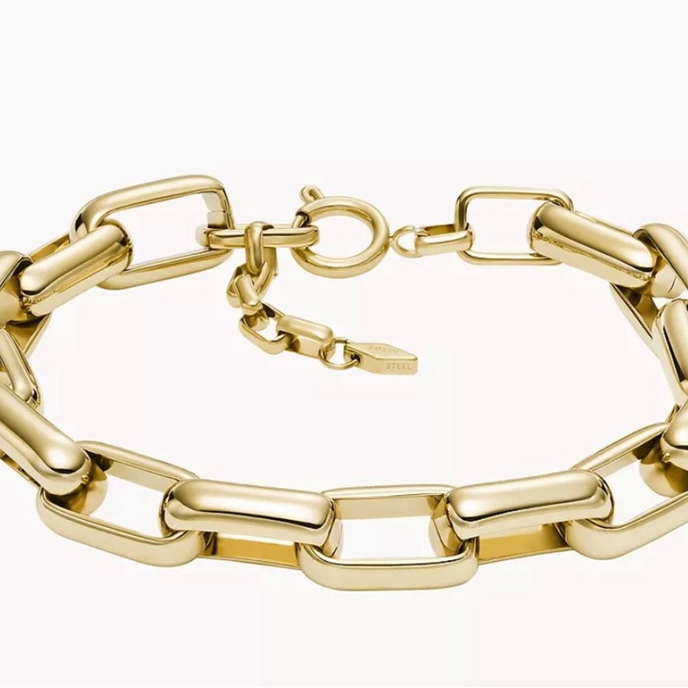Fossil Gold-Tone Brass Chain Bracelet